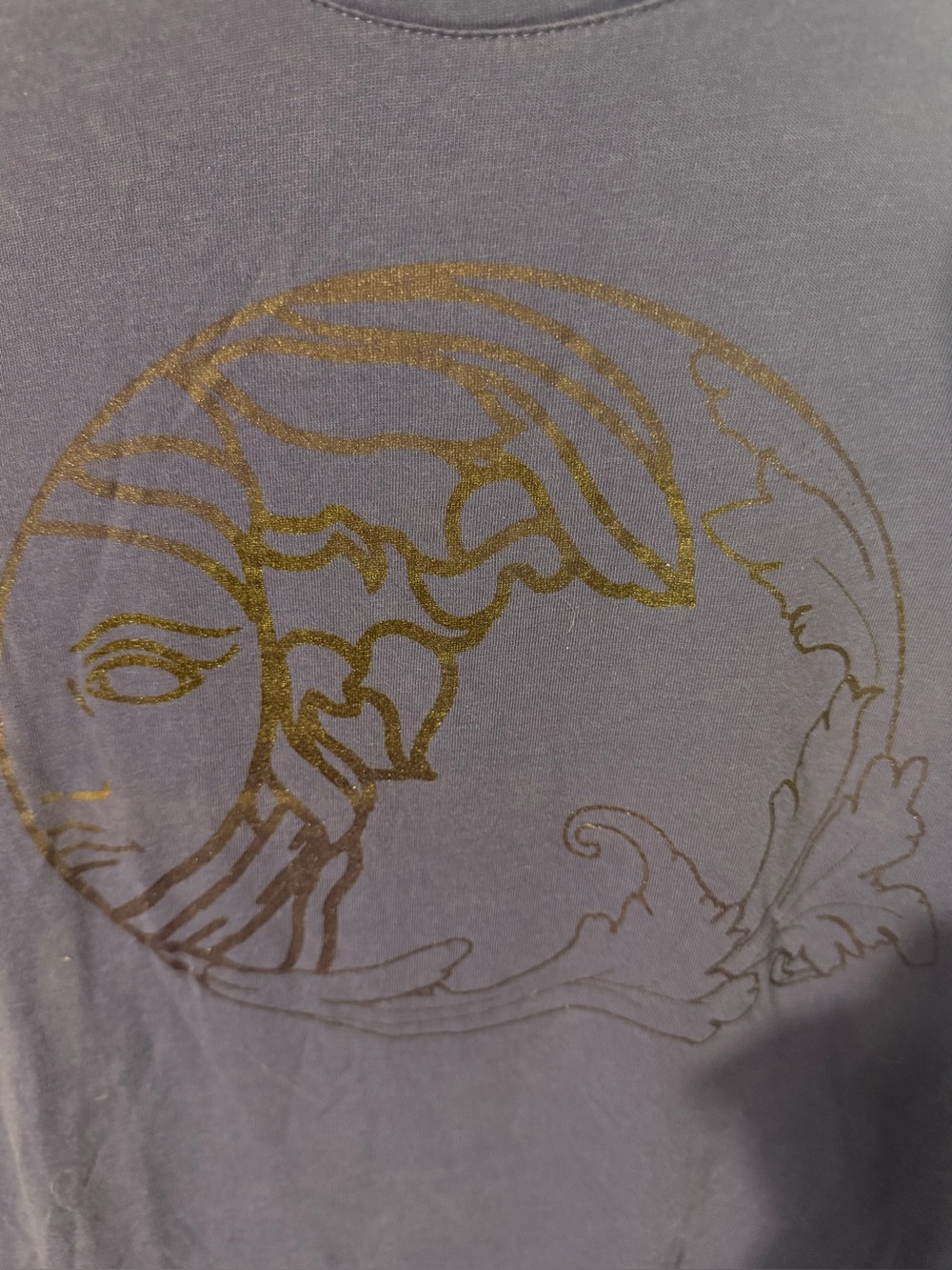 Versace Navy Blue Short Sleeve Logo Tee